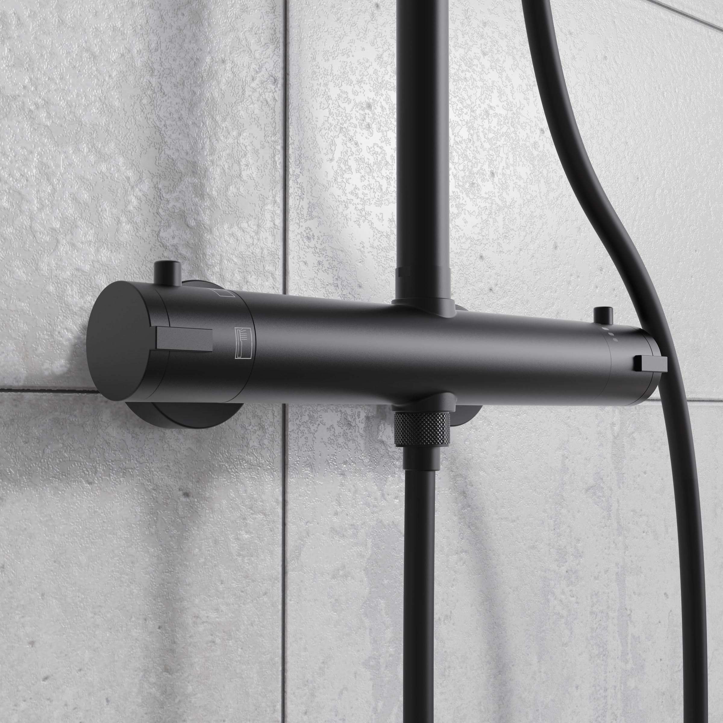 welltime Brausegarnitur »Porto« Duschsystem inkl. Thermostat mit Sicherheitssperre bei 38 °C., 