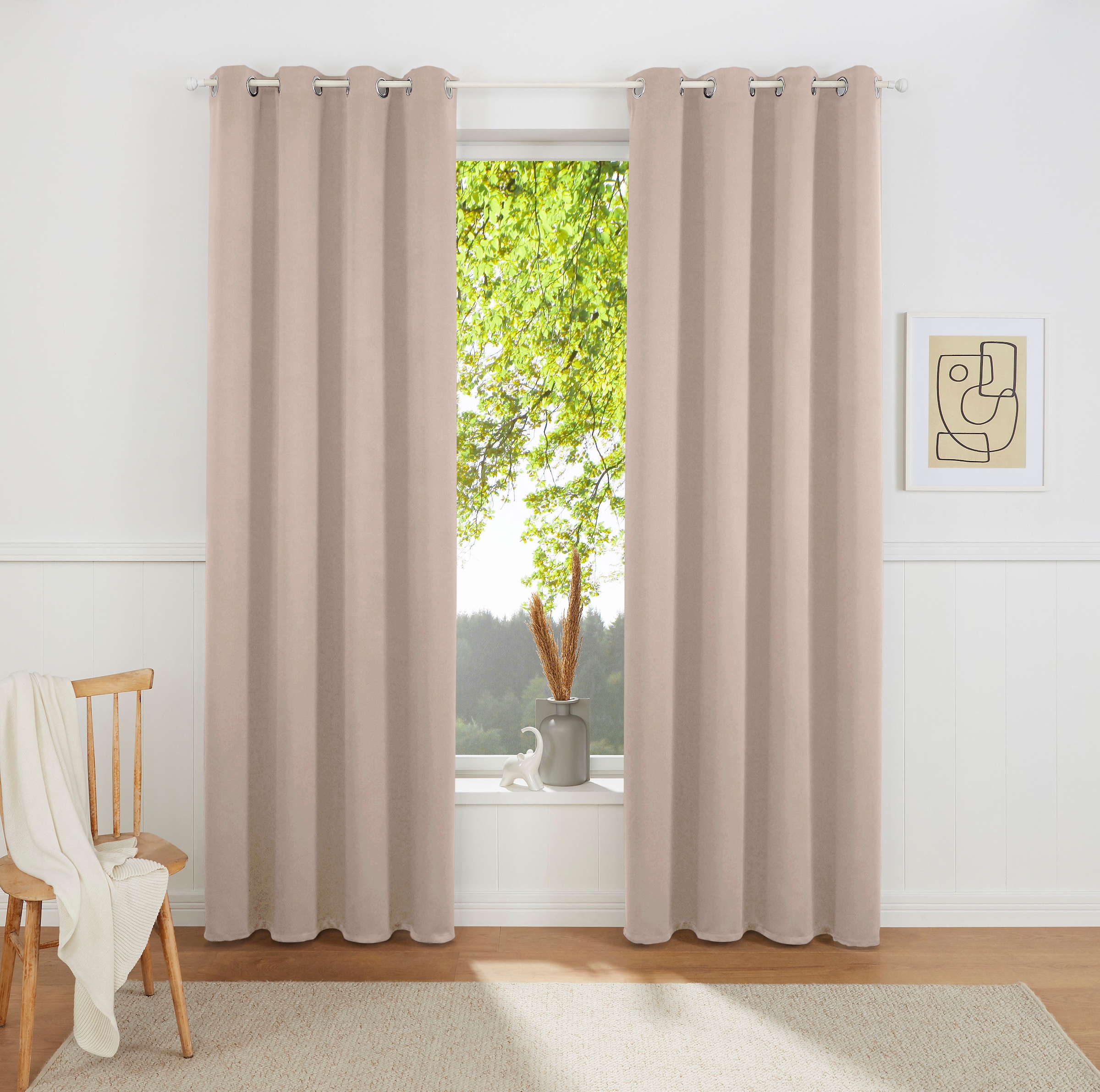 my home Vorhang »Sola«, (1 cm Überbreite 270 St.), Breite cm, 130 einfarbig, und Verdunkelung, kaufen online