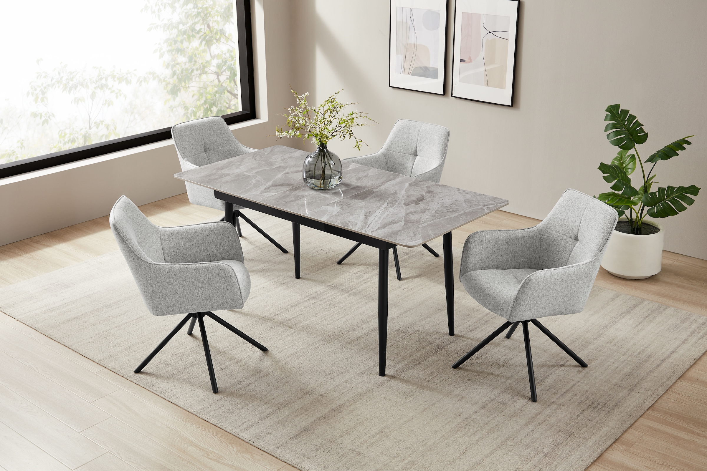 OTTO home Drehstuhl »Haily« (Set) hochwertiger Strukturstoff, robustem Metallgestell