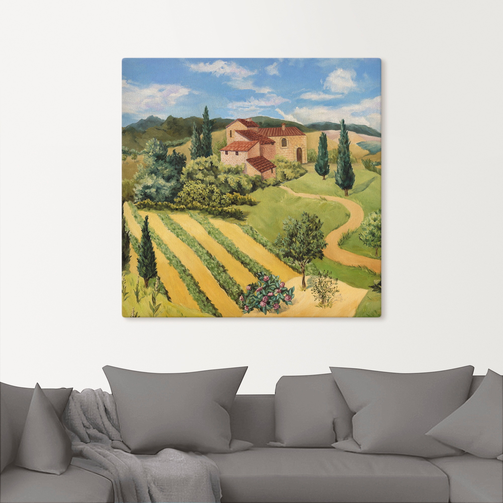 Artland Leinwandbild »Toskanalandschaft II«, Europa, (1 St.), auf Keilrahmen gespannt