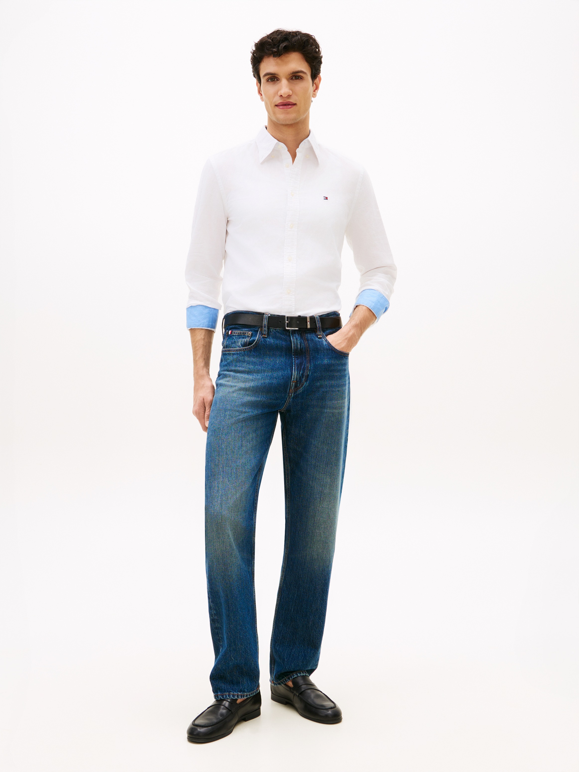 Tommy Hilfiger Langarmhemd »LINEN BLEND SOLID BTD« Regular Fit Leinen