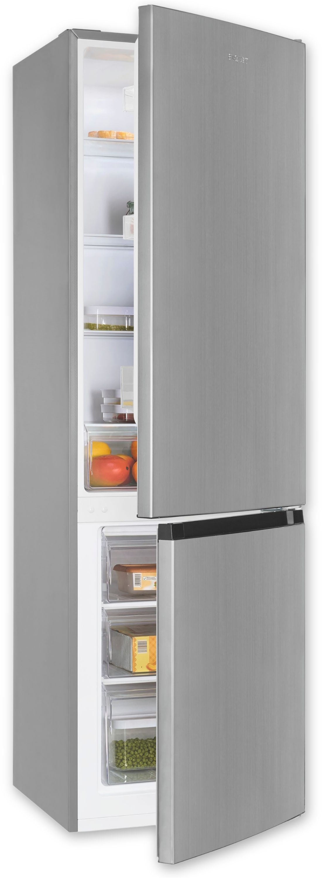 exquisit Kühl-/Gefrierkombination »KGC265-70-040D inoxlook« 180 cm hoch 54,5 cm breit