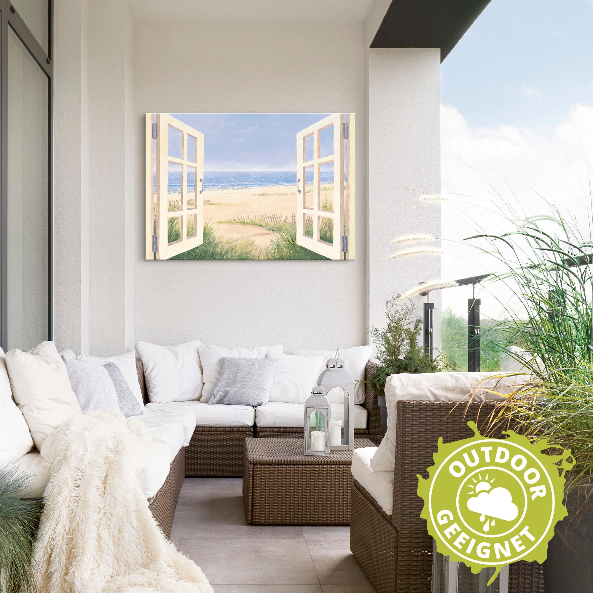 Artland Wandbild »Fensterblick Frühlingsmorgen«, Fensterblick, (1 St.), als Alubild, Outdoorbild, Leinwandbild, Wandaufkleber, versch. Größen
