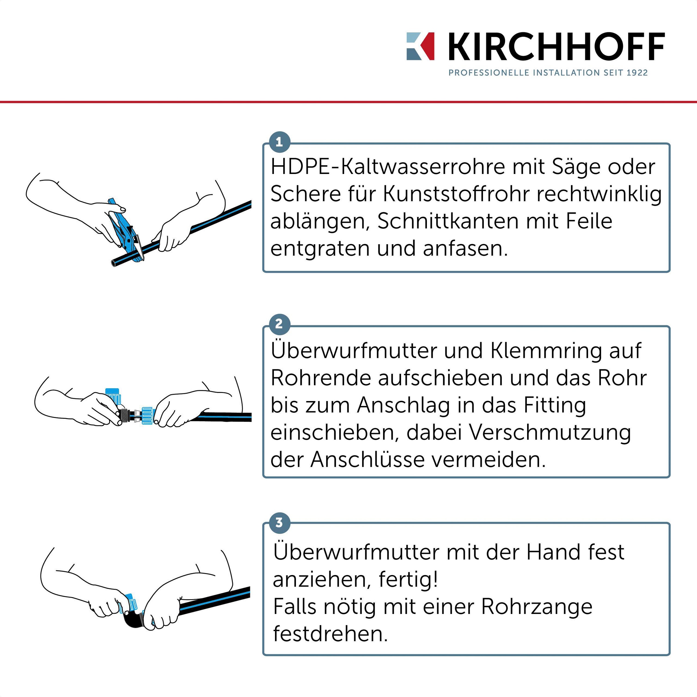 Kirchhoff Bewässerungsschlauch, Wasserleitung Gartenbewässerung 32 mm x 50 m