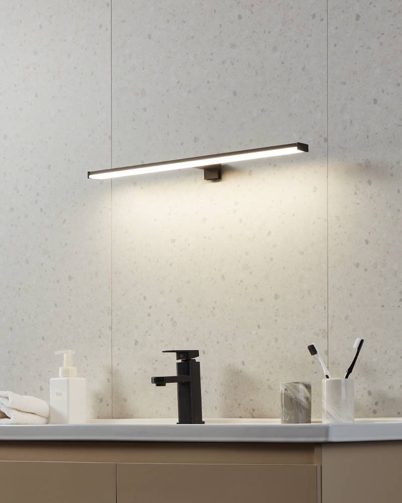 EGLO Spiegelleuchte »PANDELLA 2«, 1 flammig, Leuchtmittel LED-Modul | LED wechselbar, Spiegellampe zum Aufstecken, Lampe in Schwarz, Weiß, IP44, L 60 cm