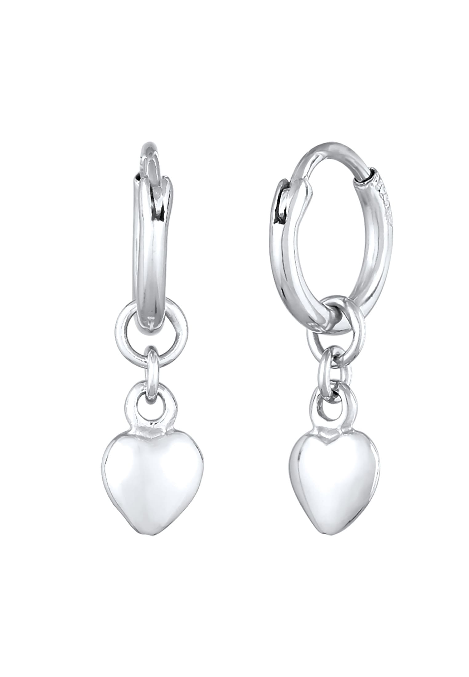 Elli Paar Creolen »Ohrringe Creolen Herz Liebe Romantik 925 Silber«