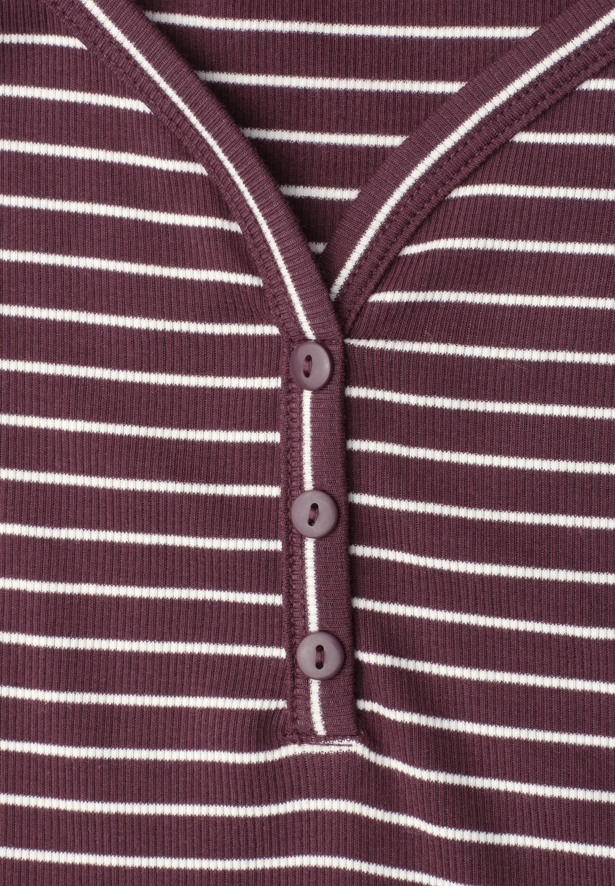 STREET ONE Shirttop Sommertop mit V-Neck und Streifen