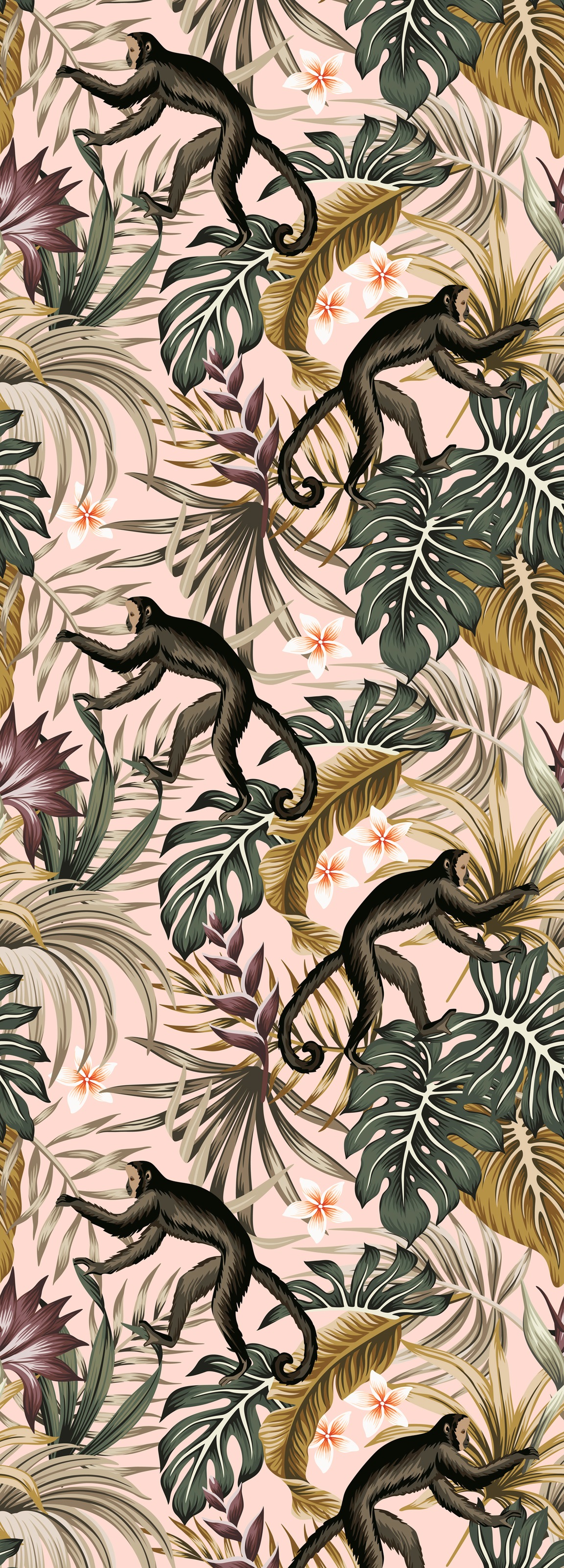 queence, Vinyltapete »Donna« Motiv bedruckt botanisch floral gemustert natürlich glatt 90x250cm, selbstklebend, kinderleichte Anbringung, , Sticker, 