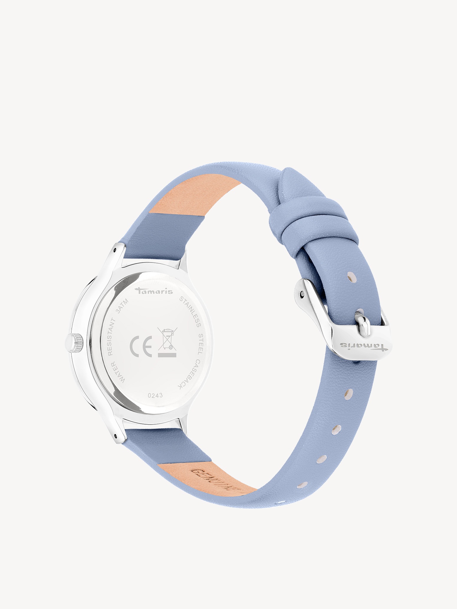 Tamaris Quarzuhr »Leather Flower« Armbanduhr, Damenuhr, Lederarmband, analog, Glassteine