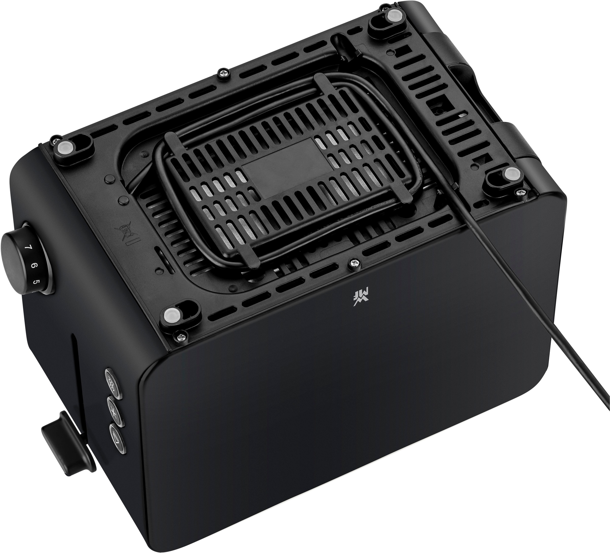 WMF Toaster »Stelio Deep Black«, 2 kurze Schlitze, 900 W, 7 Bräunungsstufen, Cromargan, Brotzentrierung, Brötchenwärmer, 900 W