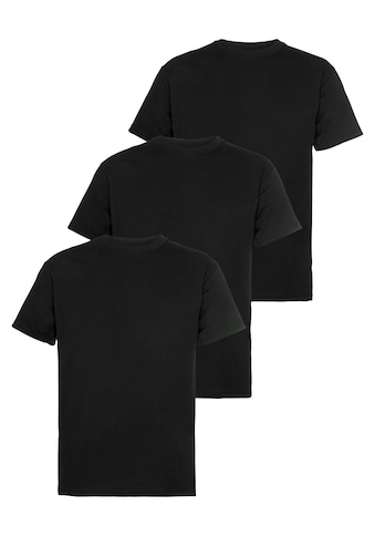 T-Shirt, (Packung, 3 tlg.), mit Rundhalsausschnitt