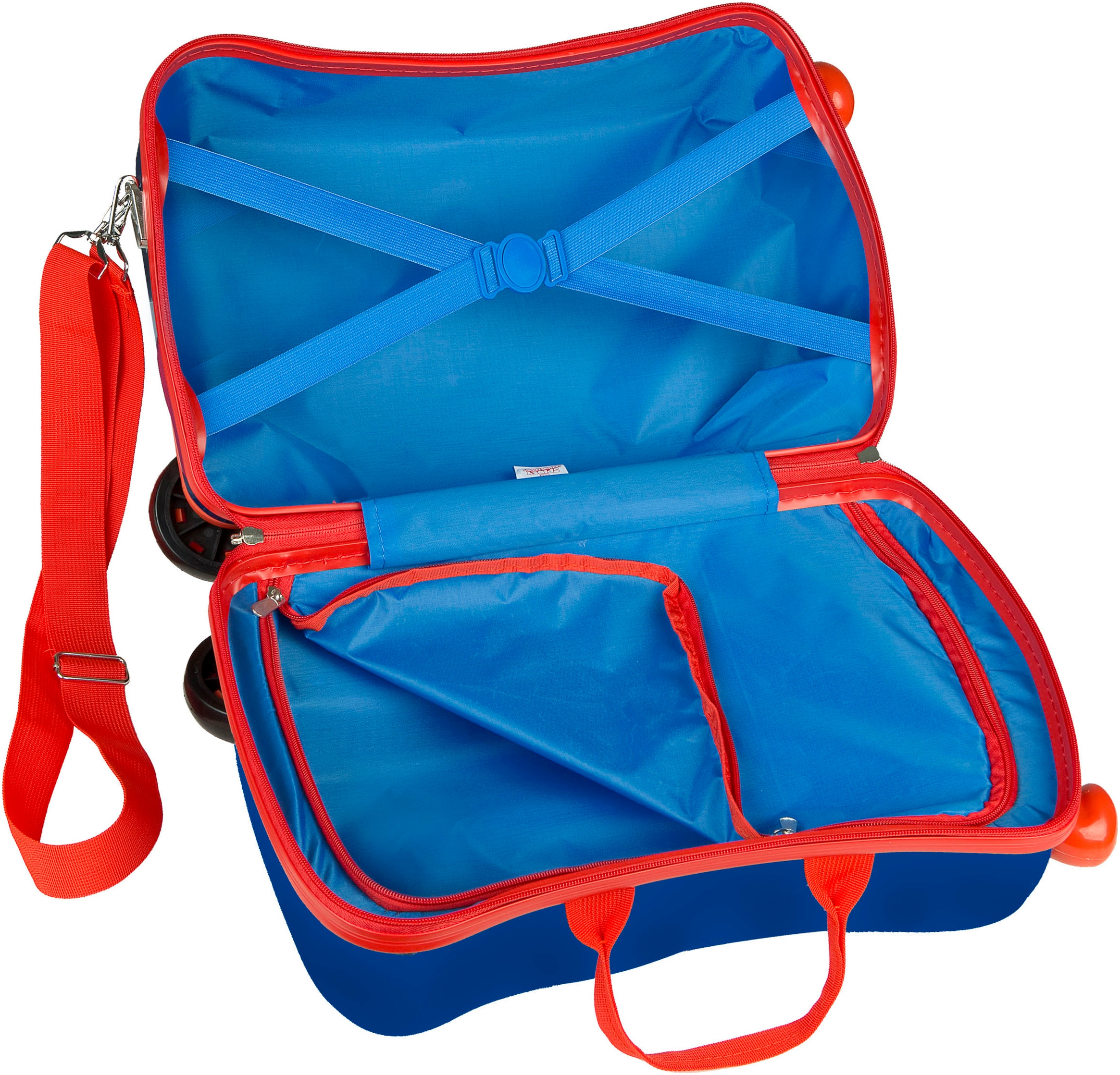 UNDERCOVER Kinderkoffer »Ride-on Trolley, Spider-Man«, 4 Rollen, zum sitzen und ziehen