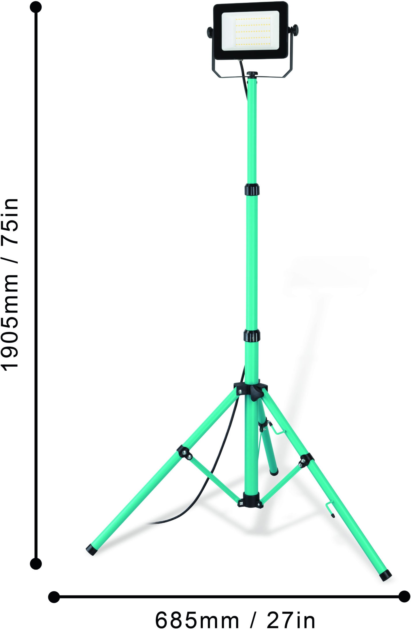 EGLO Deckenstrahler »AVELAR Strahler - Alu, Kunststoff - LED - 52W - IP65« LED-Modul 1 Stk. Neutralweiß Baustrahler, Arbeitsleuchte, Arbeitsscheinwerfer, L75xB68,5xH190,5cm