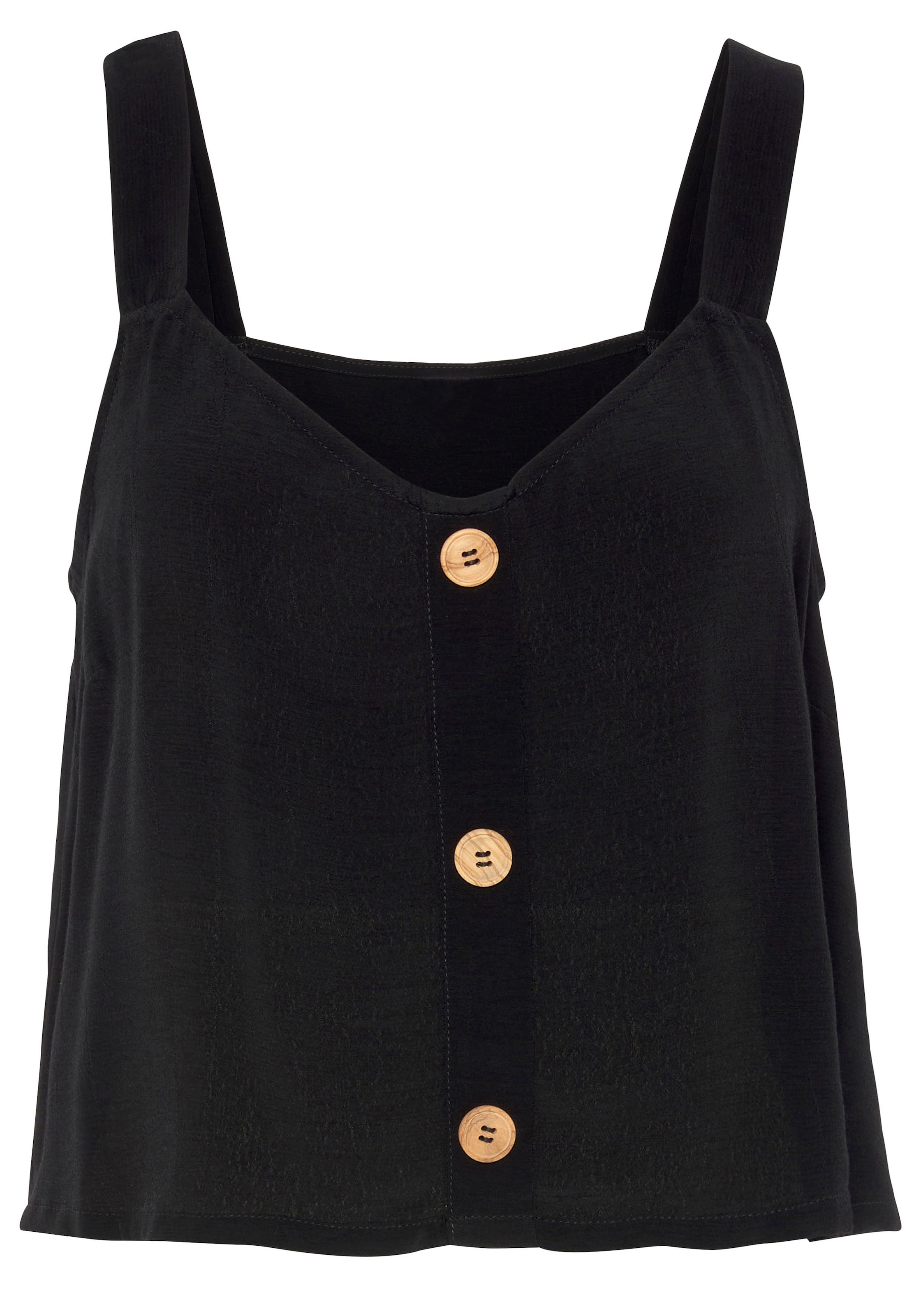 Vivance Crop-Top mit Zierknöpfen, luftiges Sommertop