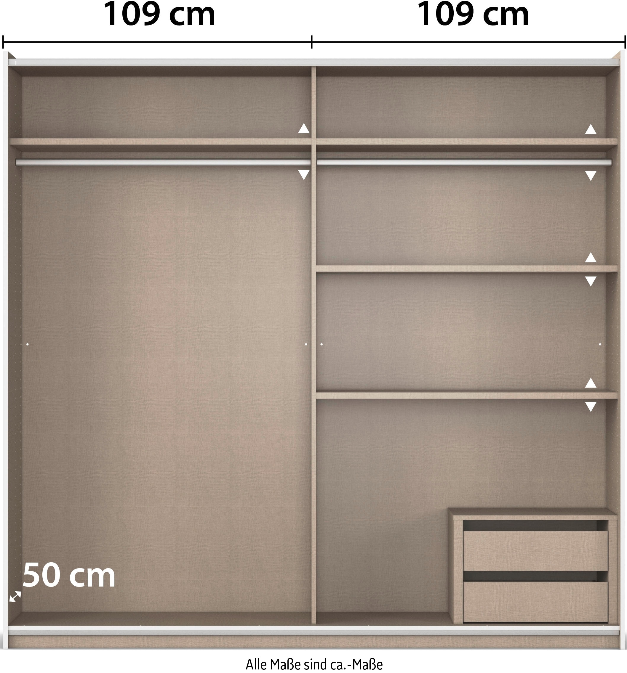 rauch Schwebetürenschrank »AURELIO Kleiderschrank Garderobe TOPSELLER OTTO´s CHOICE«, 3 verschiedene Ausstattungsvarianten Griffe aus Metall MADE IN GERMANY