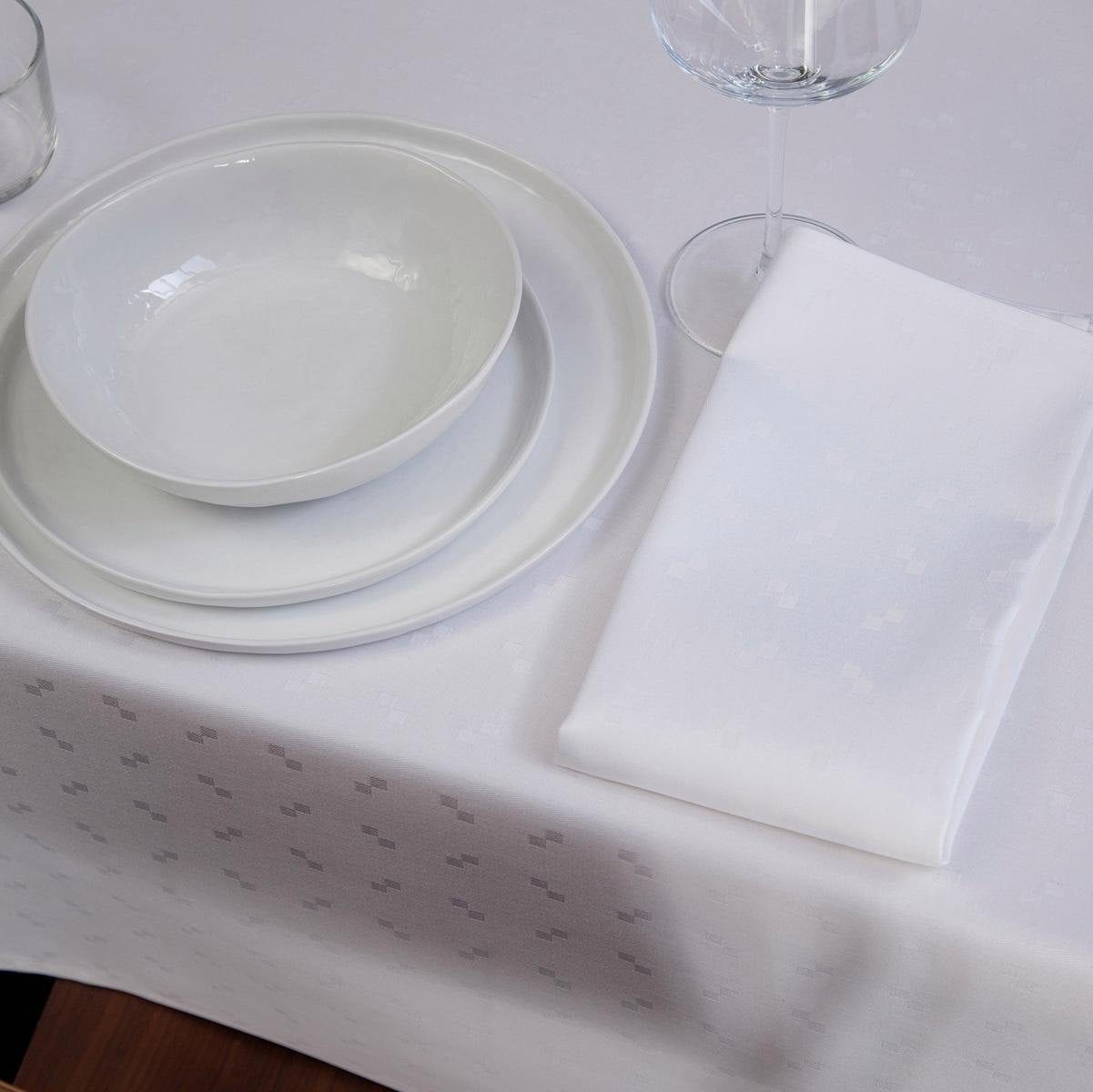 »Quadrat«, Tischdecke dezenten Damast, mit Quadraten kleinen DDDDD