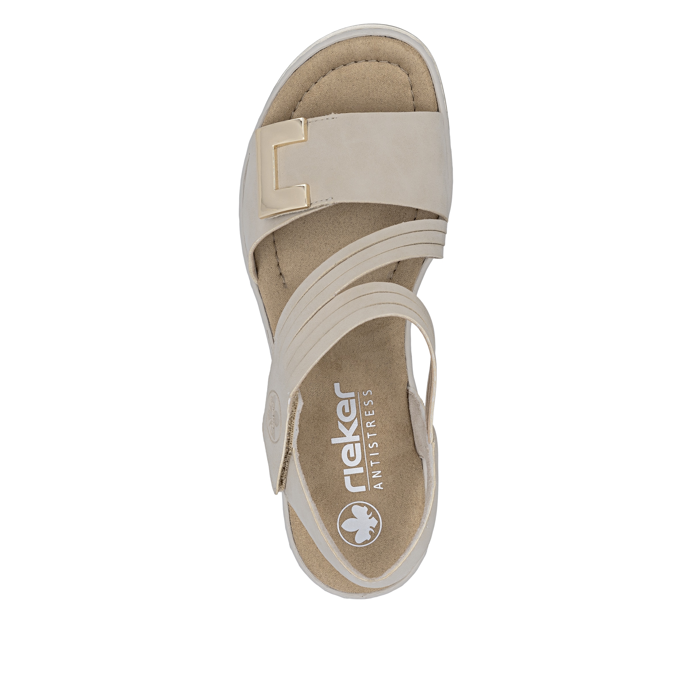 Rieker Keilsandalette  Klettschuh, Sommerschuh, Urlaubsschuh mit asymmetrischen Riemchen