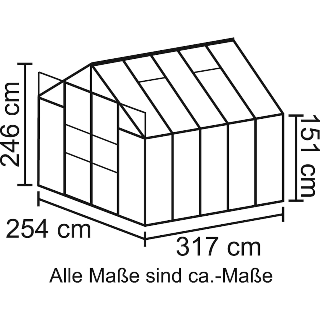 Vitavia Gewächshaus »Uranus 8300«, (Set, mit 2-tlg. Zubehör)