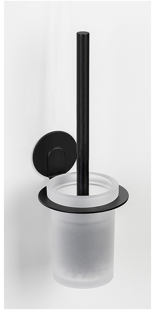 WENKO WC-Garnitur »Turbo-Loc® Modell Bivio«, aus Aluminium-Glas, Wandhalter aus Aluminium ohne Bohren, Einsatz aus Glas, mit Klobürste
