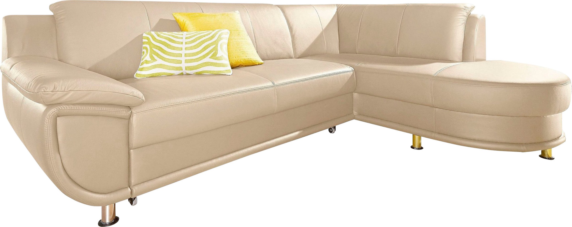 TRENDMANUFAKTUR Ecksofa »Rondo, L-Form«, wahlweise mit Federkern, wahlweise mit Bettfunktion
