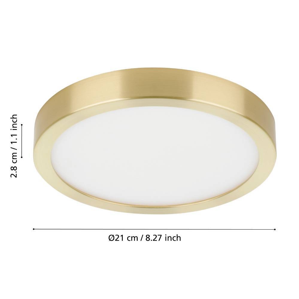 EGLO Deckenleuchte »FUEVA 5 Deckenlampe, geringe Aufbauhöhe, 17 Watt, Rund«, Leuchtmittel LED-Modul | LED fest integriert, Aufbauleuchte, Badezimmer, Bad-Deckenlampe, modern, 28x2,1cm