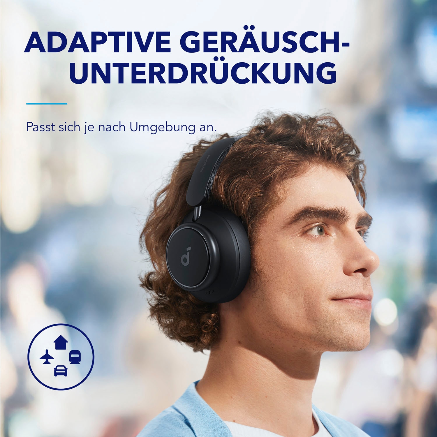 Anker Bluetooth-Kopfhörer »Soundcore Space Adaptive 3 Bluetooth-HFP, Garantie UNIVERSAL Jahre Noise-Cancelling-Freisprechfunktion- ➥ Bluetooth-AVRCP | Siri Q45«, XXL Bluetooth-A2DP mit Hi-Res-kompatibel