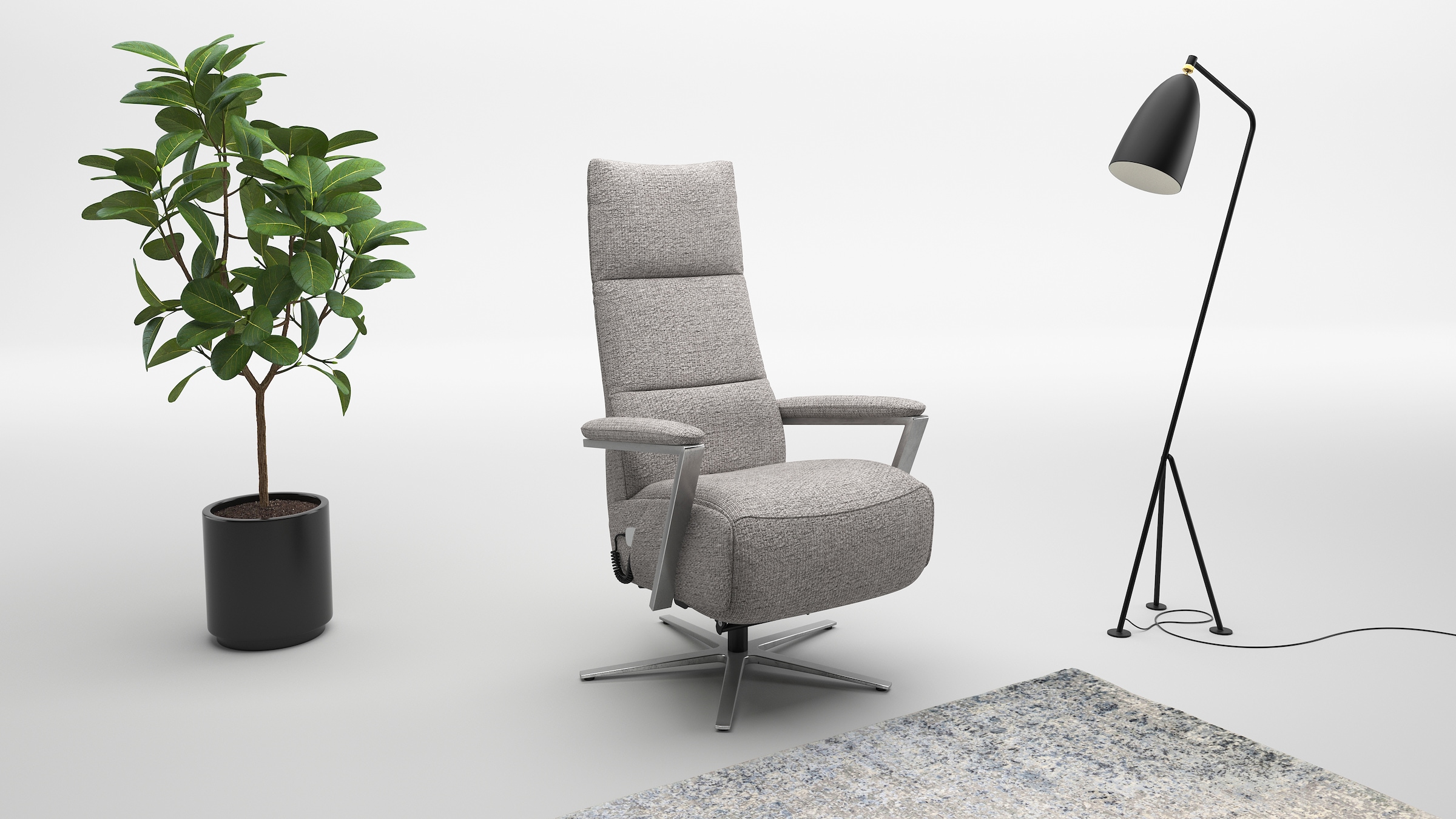 sit&more TV-Sessel "Vario Comfort, inkl. Kopfteilverstellung & 360 Drehfunktion" mit Gasdruck, Höhe der Armelehnen 60cm