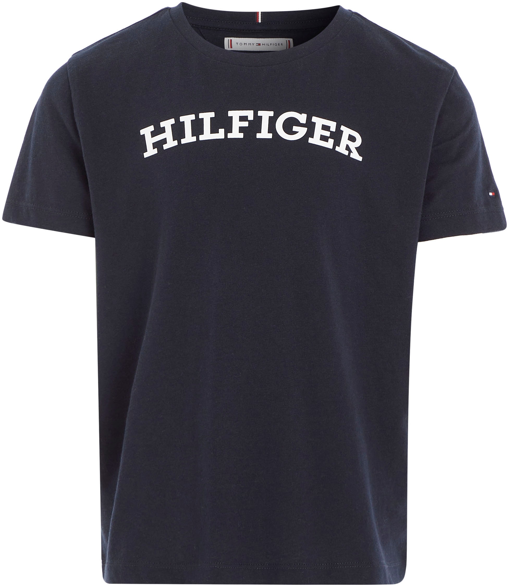 Tommy Hilfiger T-Shirt »MONOTYPE TEE bei mit S/S«, Hilfiger- auf der Logoschriftzug modischem Brust ♕