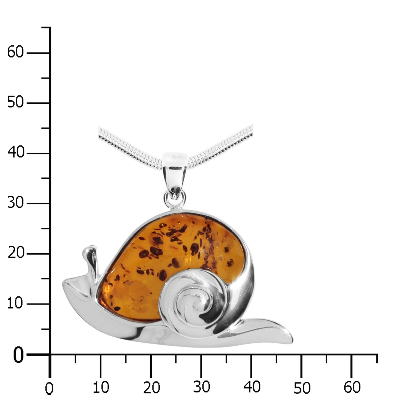 OSTSEE-SCHMUCK Kette mit Anhänger »- Schnecke - Silber 925/000 - Bernstein«