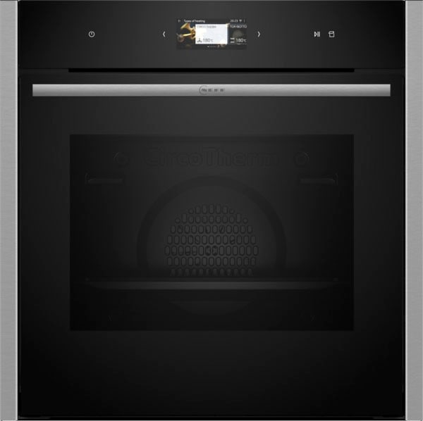 NEFF Backofen N 90 "B24FS33N0" mit Teleskopauszug nachrüstbar mit ecoClean Schonendes Dämpfen bis 120 C & einfache Easy Clean Reinigung