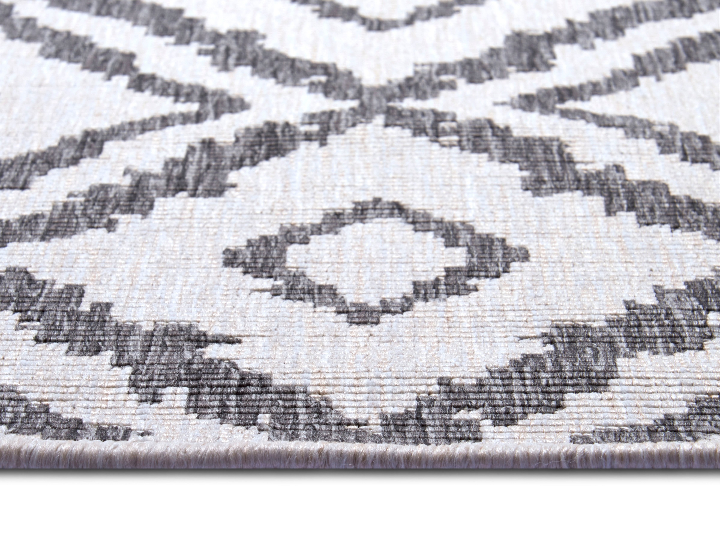 NORTHRUGS Teppich »Rio«, rechteckig, 5 mm Höhe, Rauten Design, Robust, Pflegeleicht, Flachgewebe, Wendbar