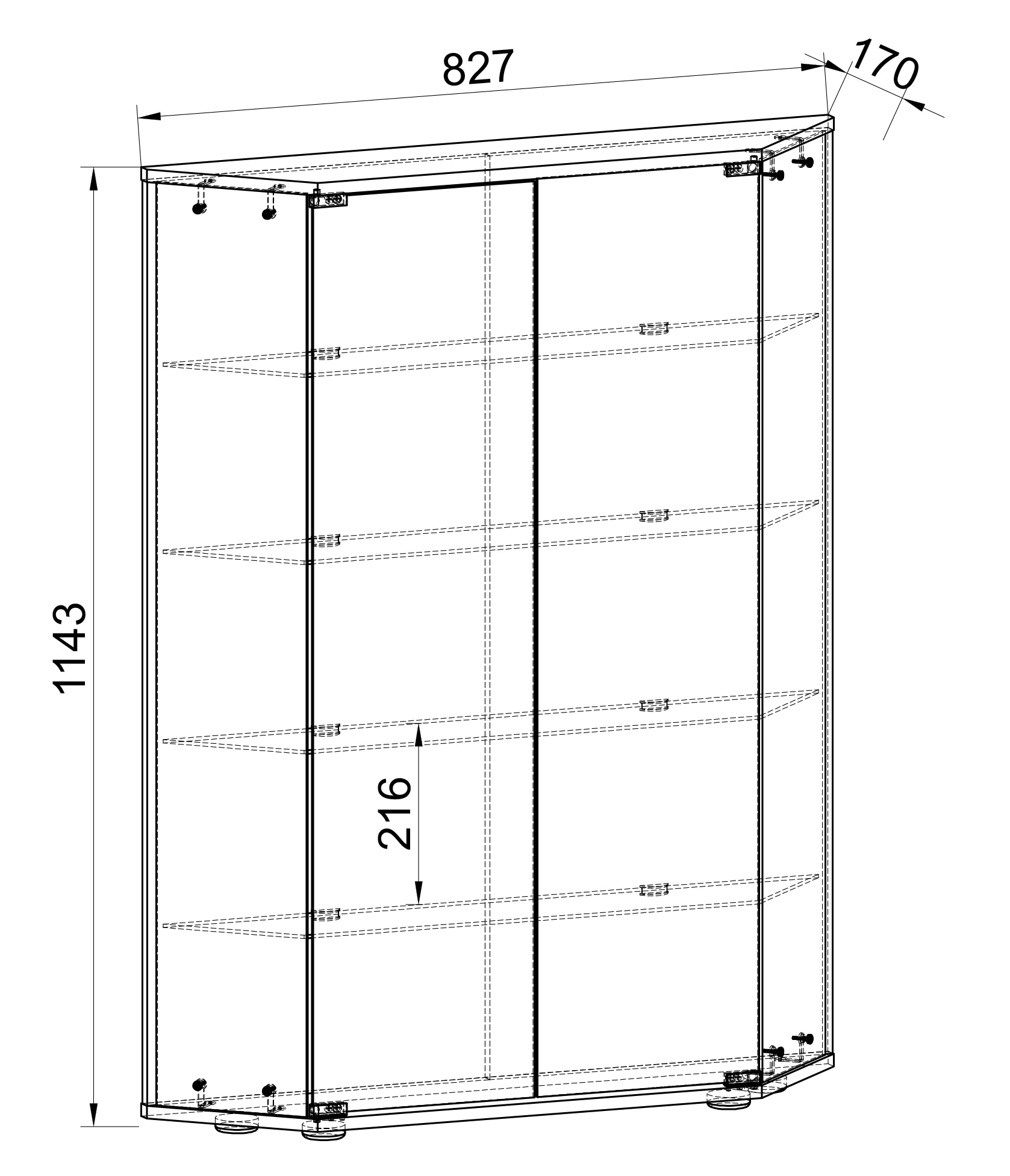 VCM Wandregal »Wandvitrine Hängevitrine Glasvitrine Benila L«