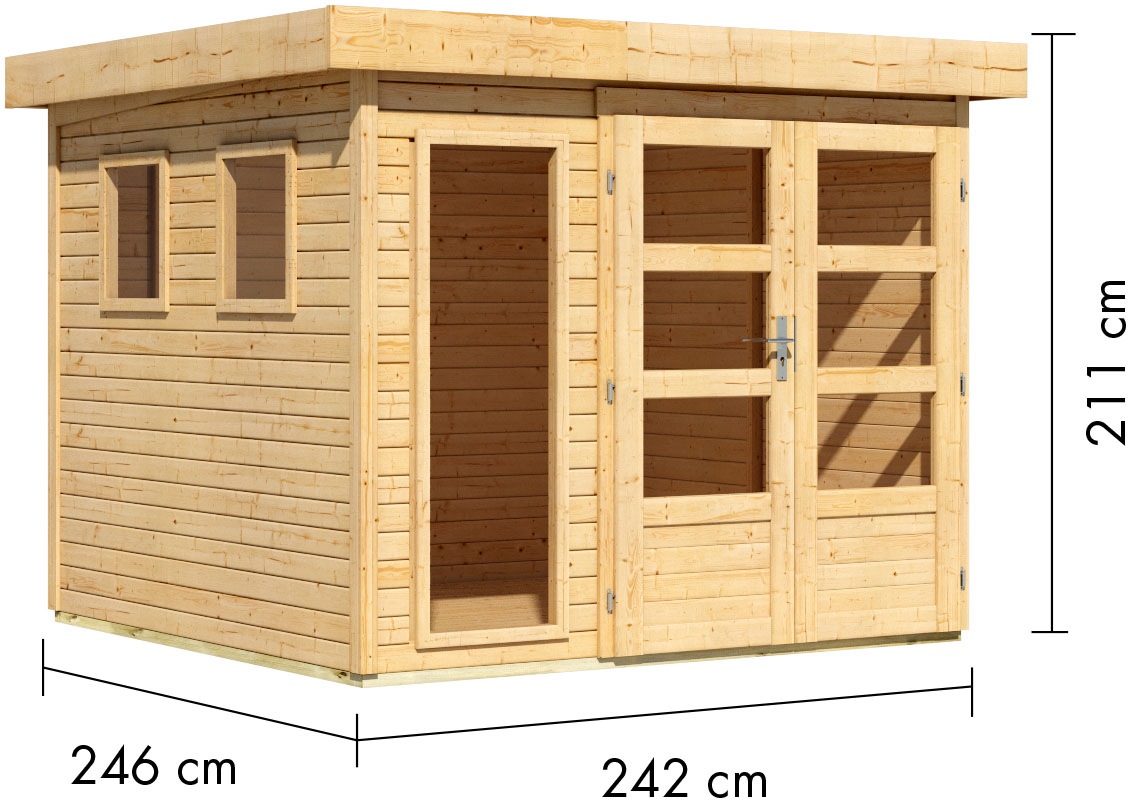 Karibu Gartenhaus »Langesee 3,5« aus hochwertiger nordischer Fichte mit wasserabweisender Profilierung