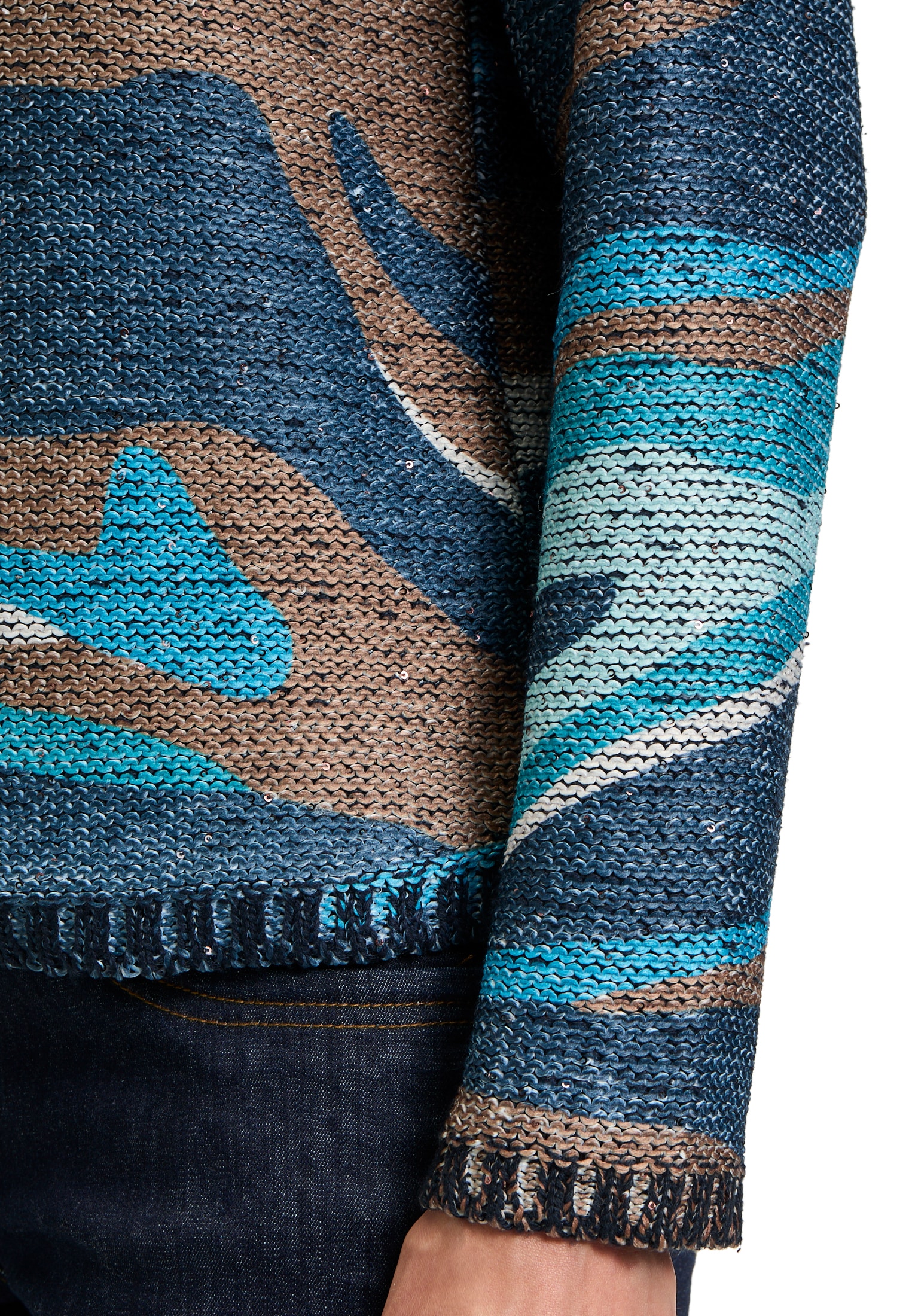 Betty Barclay Rundhalspullover »Grobstrick-Pullover mit Print«