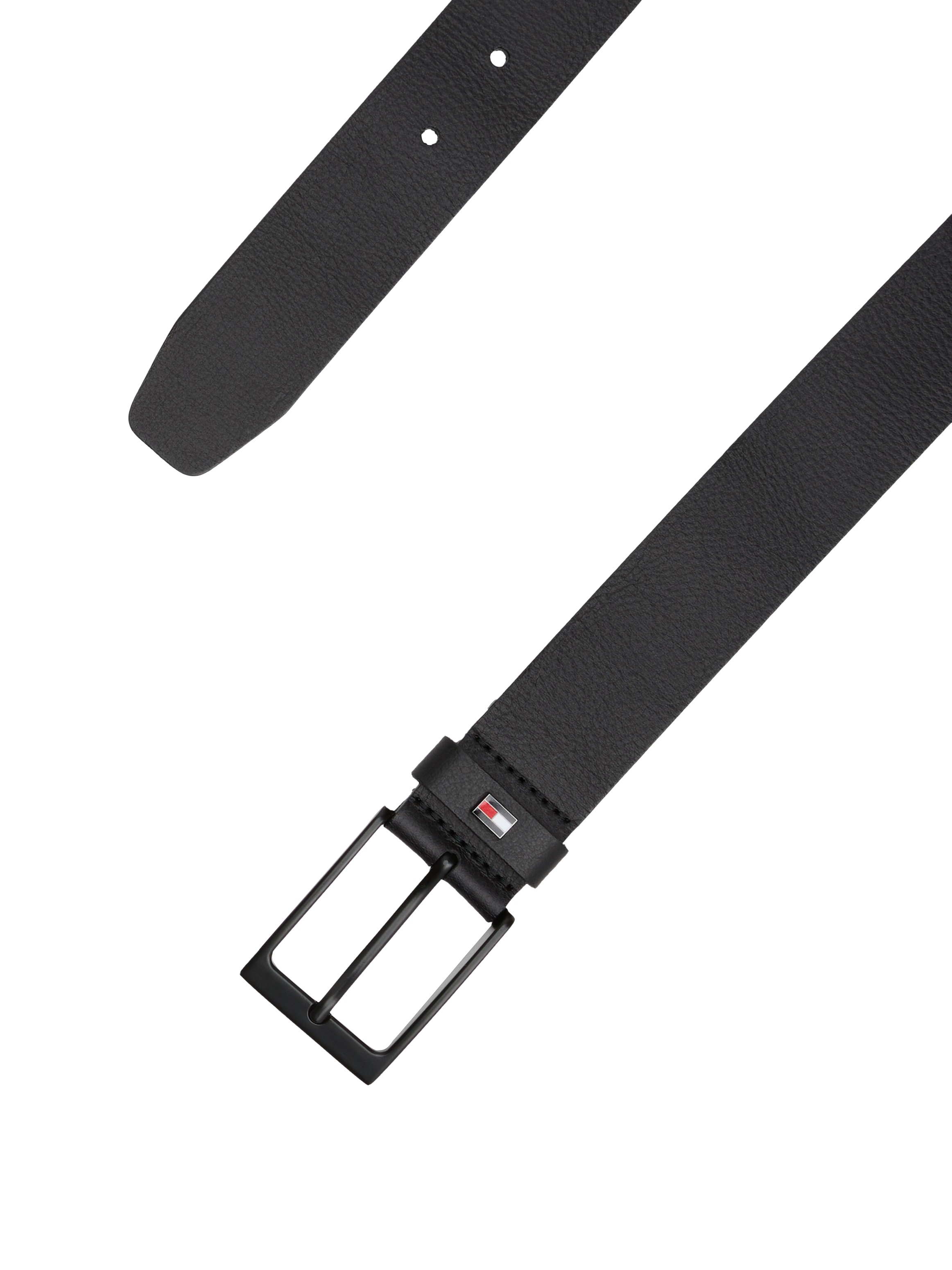Tommy Hilfiger Ledergürtel »LAYTON 3.5«, Metallpatch, Einfachdornschließe