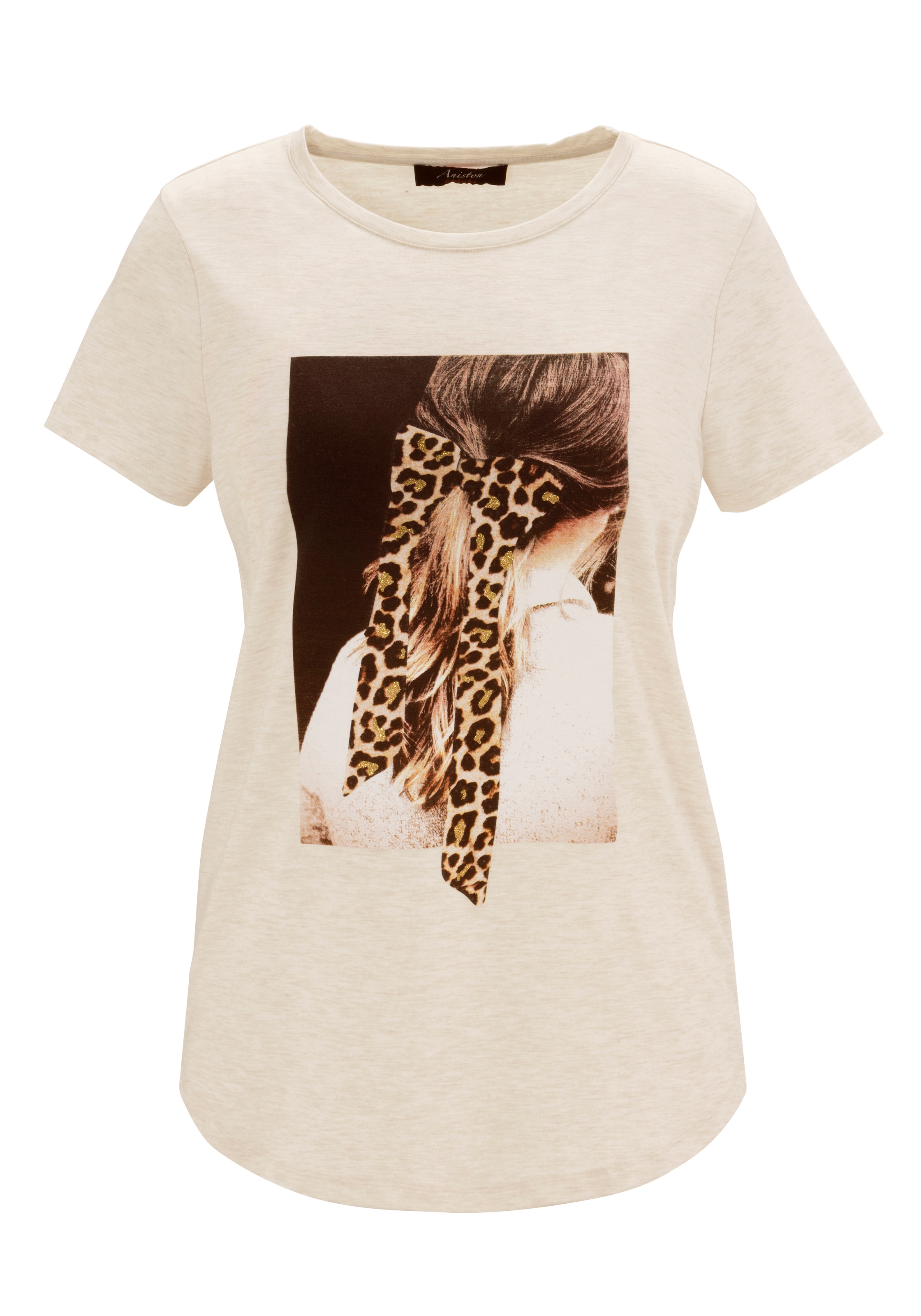 Aniston CASUAL T-Shirt, mit Glitzer Frontdruck ♕ bei verziertem
