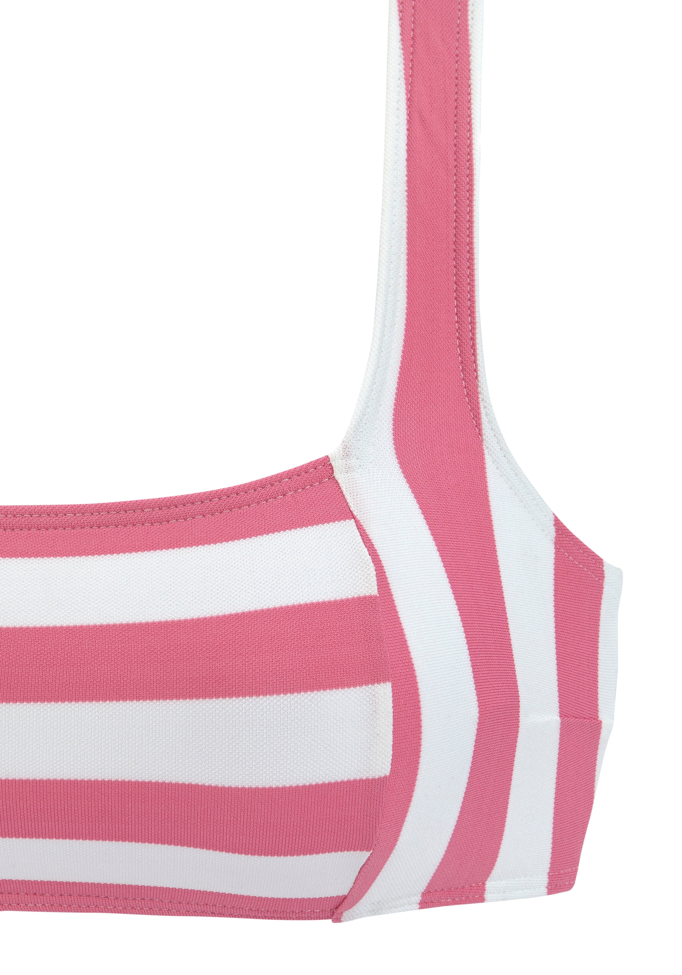 Venice Beach Bustier-Bikini, mit gewebten Streifen
