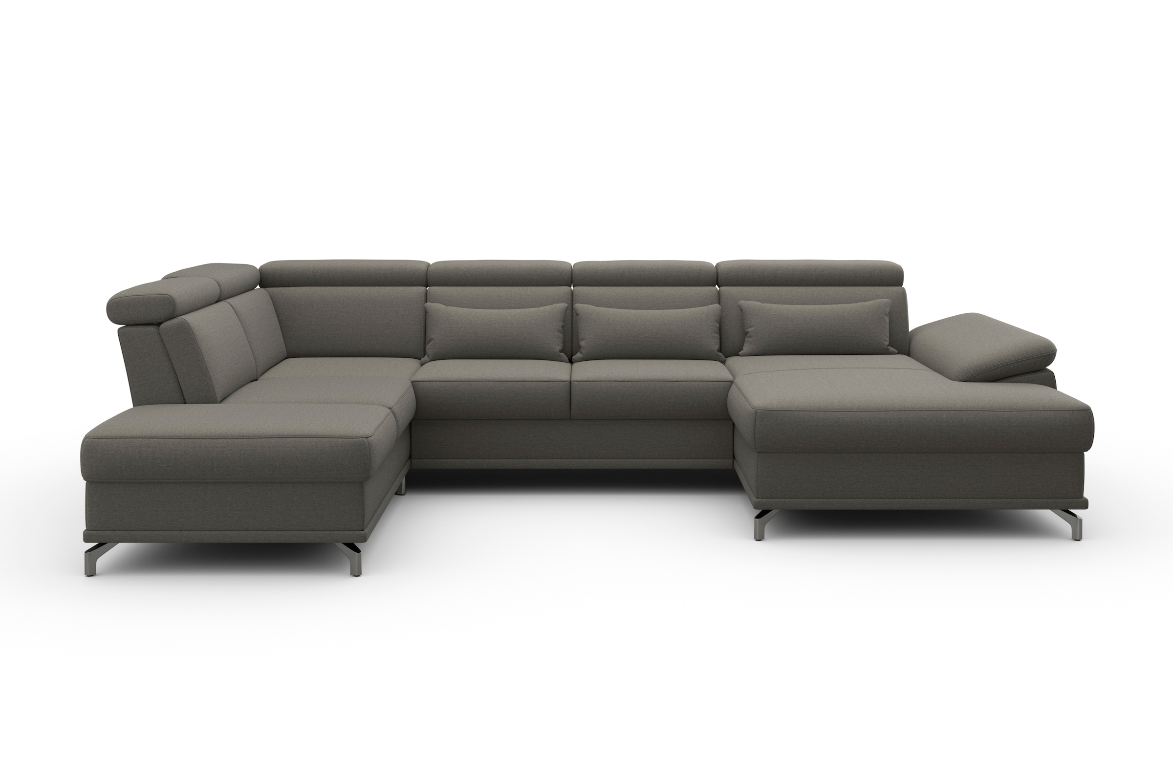 sit&more Wohnlandschaft »Cabrio U-Form, B: 359 cm, mit Sitztiefen-, Arm- & Kopfteilverstellung« 3 Nierenkissen, Federkern, optional Bettfunktion und Stauraum