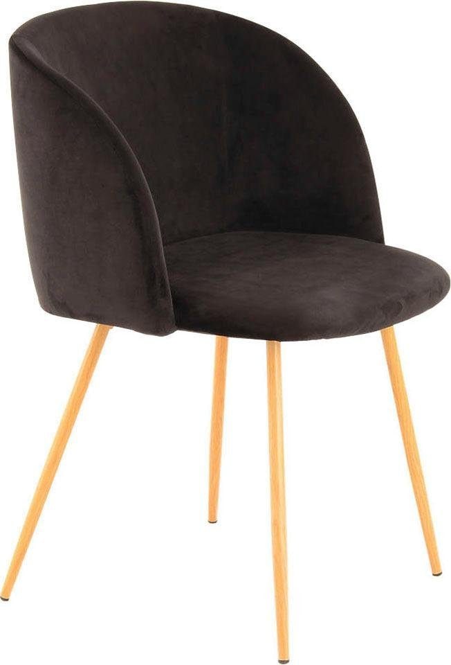 Kayoom Polsterstuhl »Stuhl Celina 110 2er-Set Grau,samtweicher Bezug in moderner Farbgebung« (Set) 2 Stk.samtweicher Bezug, bequem, zeitlos, Hingucker in jedem Wohnbereich