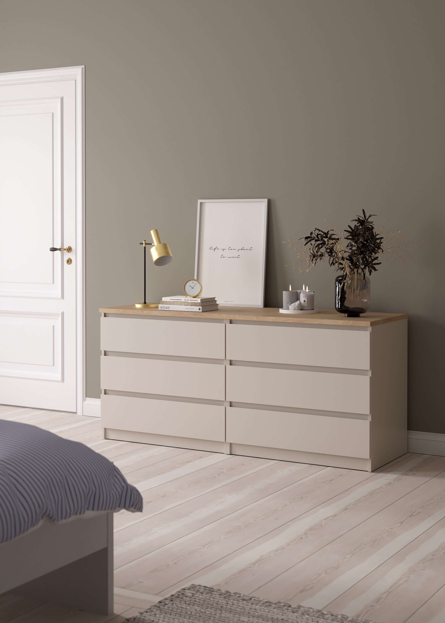 INOSIGN Kommode »Naia, Aufbewahrung, 6 Schubladen, Hochglanz-Optik, grifflose Front« Modern, skandinavisches Design, in mehrere Farben, Metallgleiter