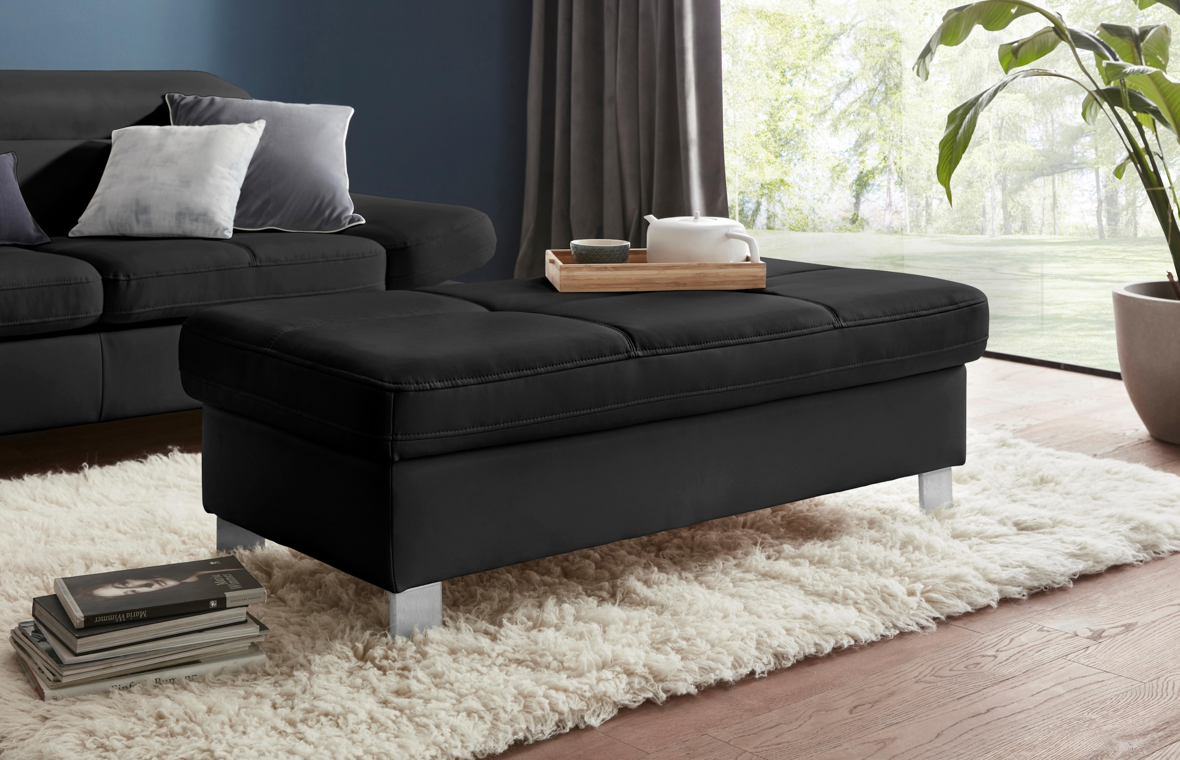 exxpo - sofa fashion Hocker »Fiji Bankhocker mit Staufach unter der Sitzfläche« elegant modern mit toller Detailverarbeitung