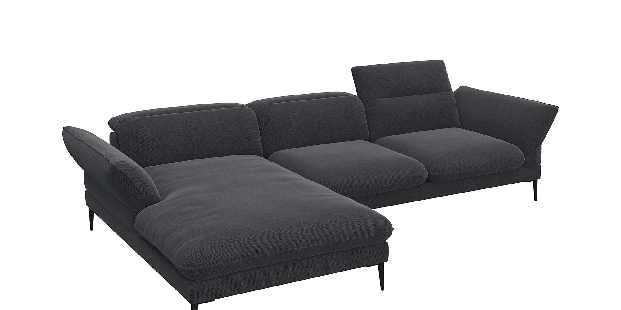 FLEXLUX Ecksofa »Salino, Funktionssofa mit Recamiere, Relaxsofa, Ecksofa«, Sofa mit Arm- und Kopfteil-Verstellungen, Kaltschaum & Stahl-Wellen