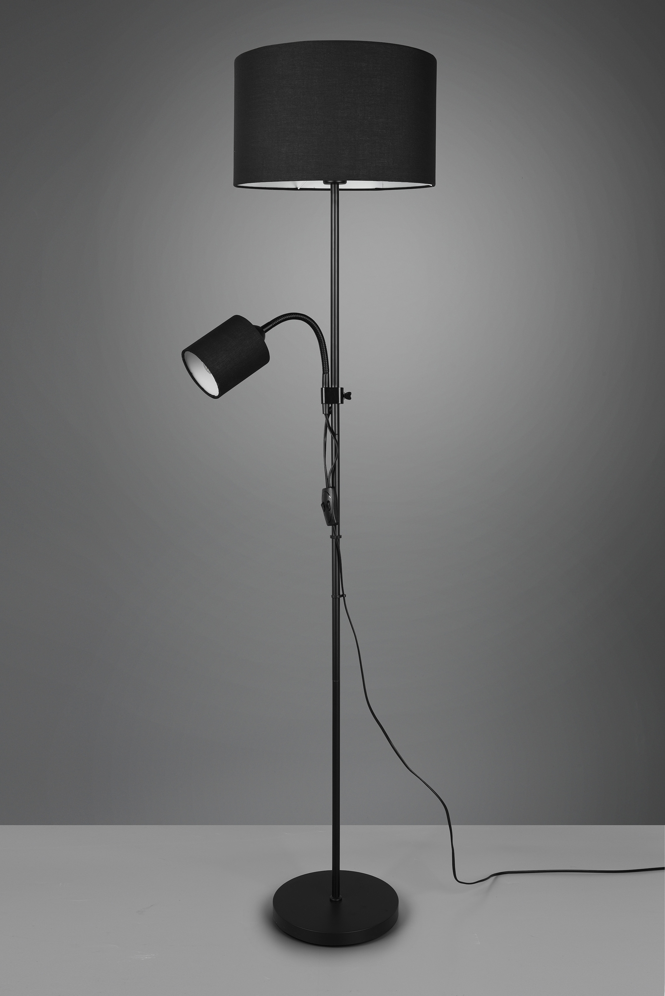 REALITY Leuchten Stehlampe »OWEN« E27 Getrennt schaltbar, Lesearm flexibel, Höhe 160 cm