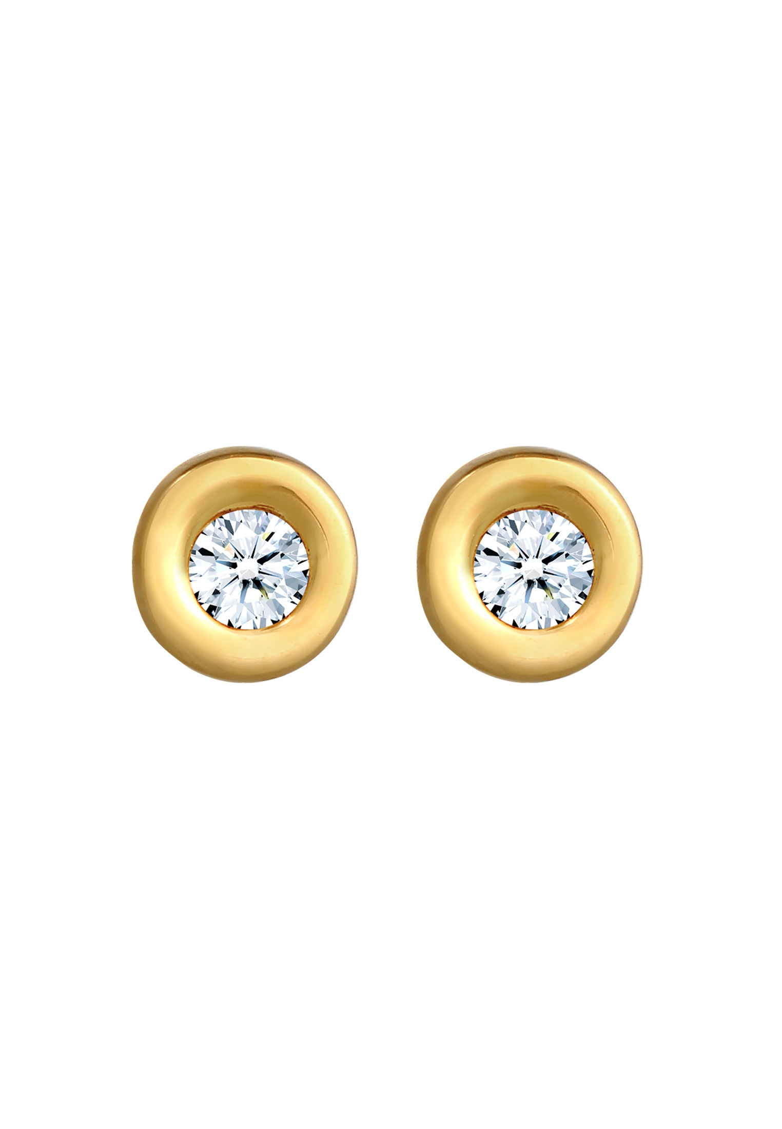 Elli DIAMONDS Paar Ohrstecker »Ohrringe Klassisch Solitär Diamant (0.12 ct.) 585 Gelbgold«