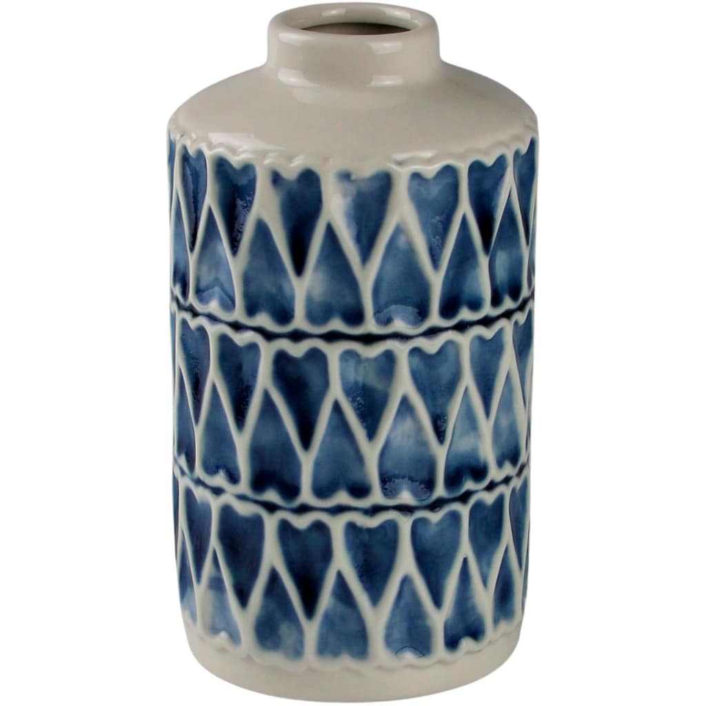 AM Design Dekovase »Herz, blau-weiß, Tischvase aus Keramik«, (1 St.)