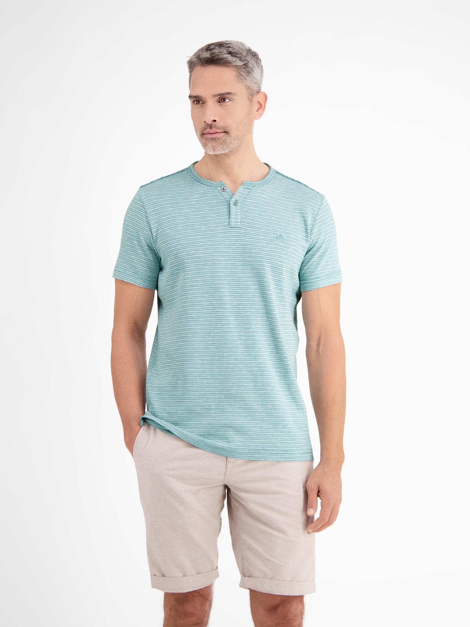 LERROS Henleyshirt »Gestreiftes Serafinoshirt, gestrickt«