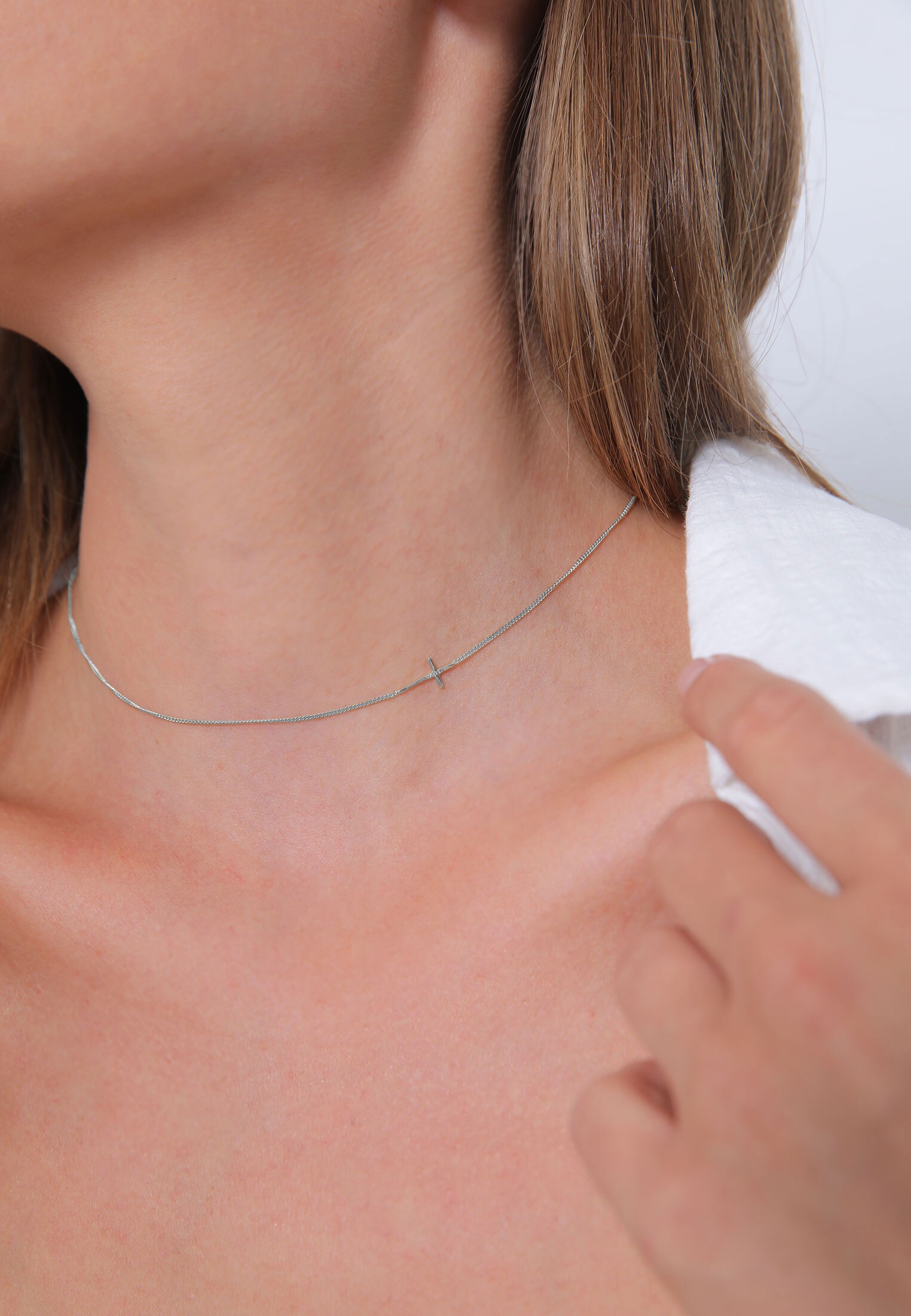 Elli Choker »Halskette Choker Kreuz Symbol Trend 925 Silber«
