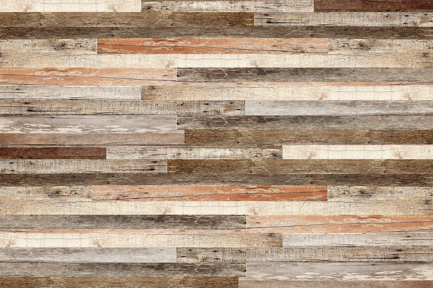 Papermoon, Fototapete »Wooden Wall« glatt, bunt, Vlies, B/L: 3 m x 2,23 m - Bahnen: 6 Stk., bunt
