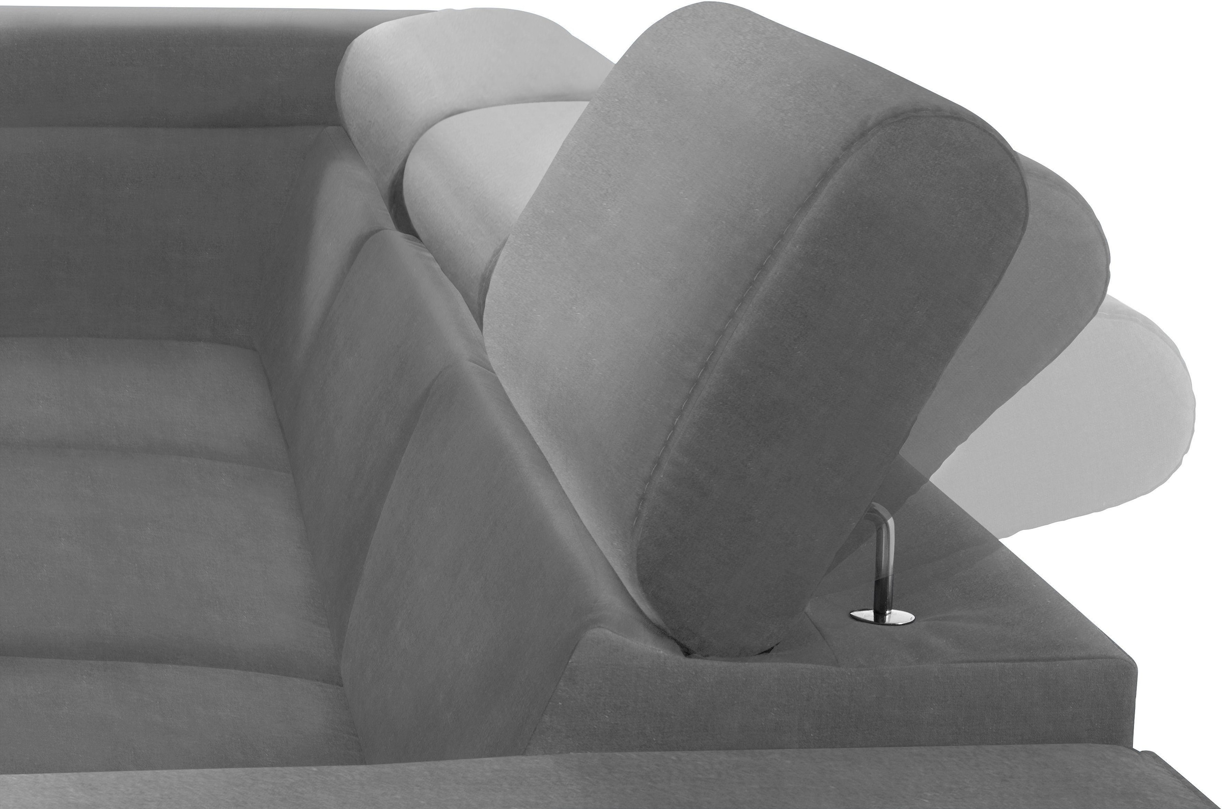 COTTA Polstergarnitur »Morven L-Form«, (Set), Set bestehend aus: Ecksofa mit Kopfteilverstellung & Hocker