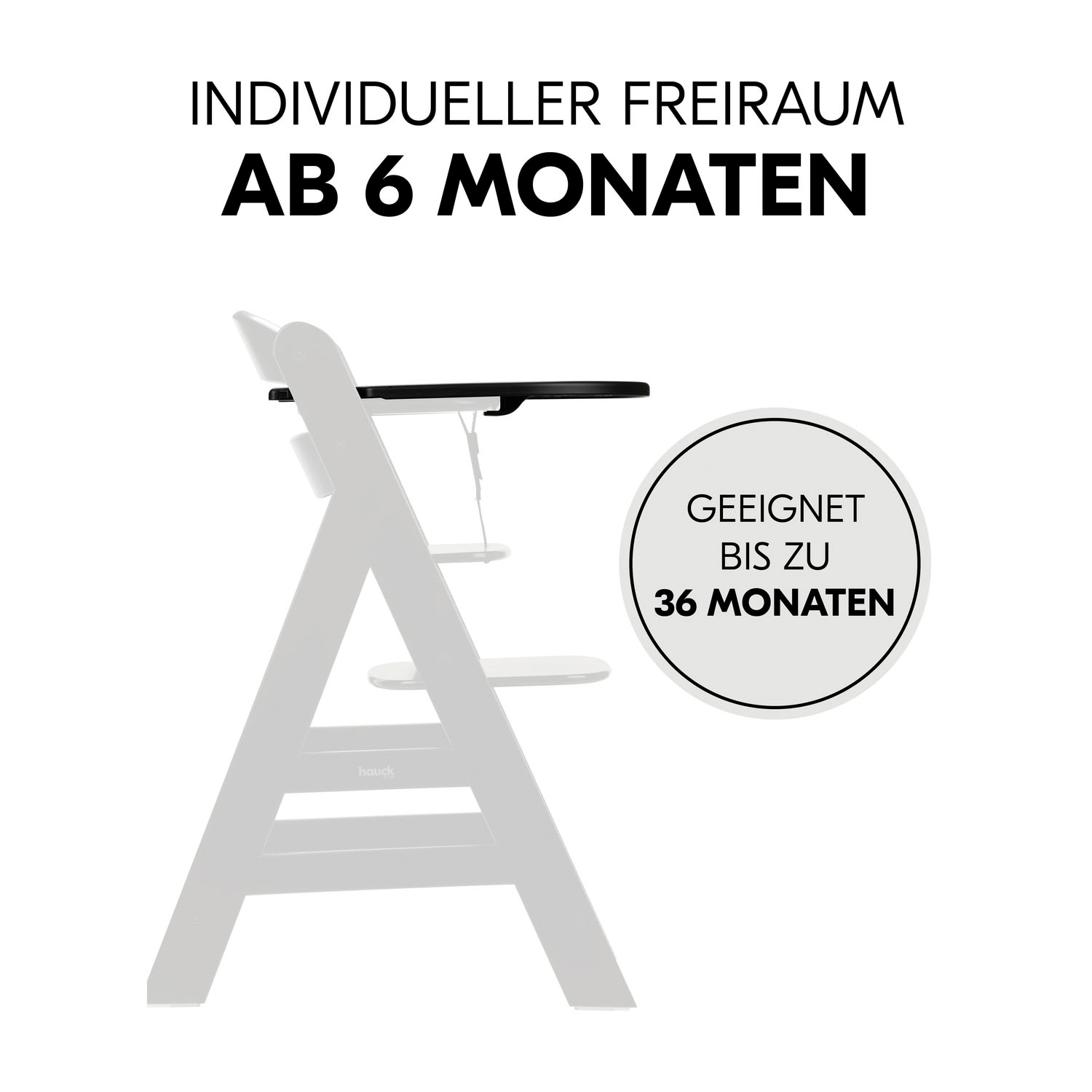 Hauck Hochstuhltablett »Alpha Click Tray, Black« aus recyceltem Material